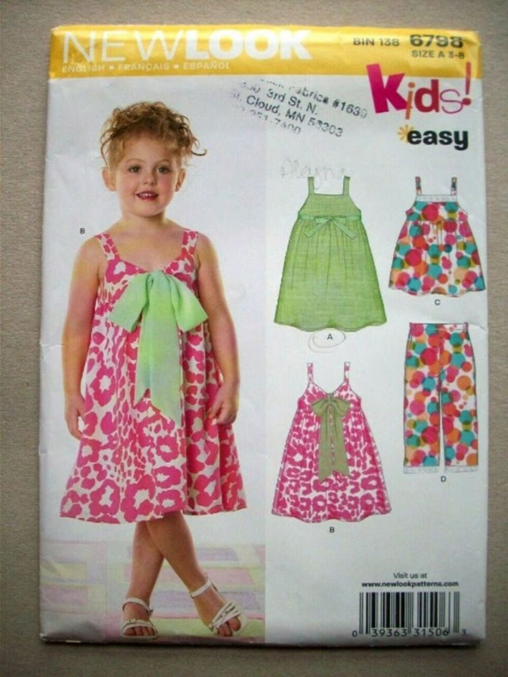 Simplicity 6798 Girls Summer Dresses 3-8  Cute & Easy to Sew